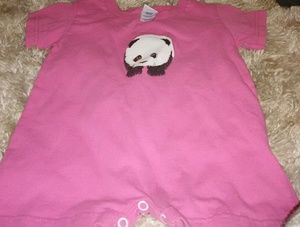 Rabbitskins pink romper with panda bear